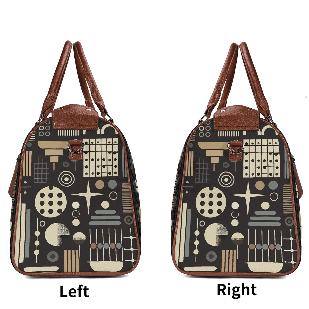 Kate McEnroe New York Mid Century Modern Geometric Duffel Bag, Foldable Travel Weekender, Mod Carry - OnDuffel BagsN4MEX4GW - 2