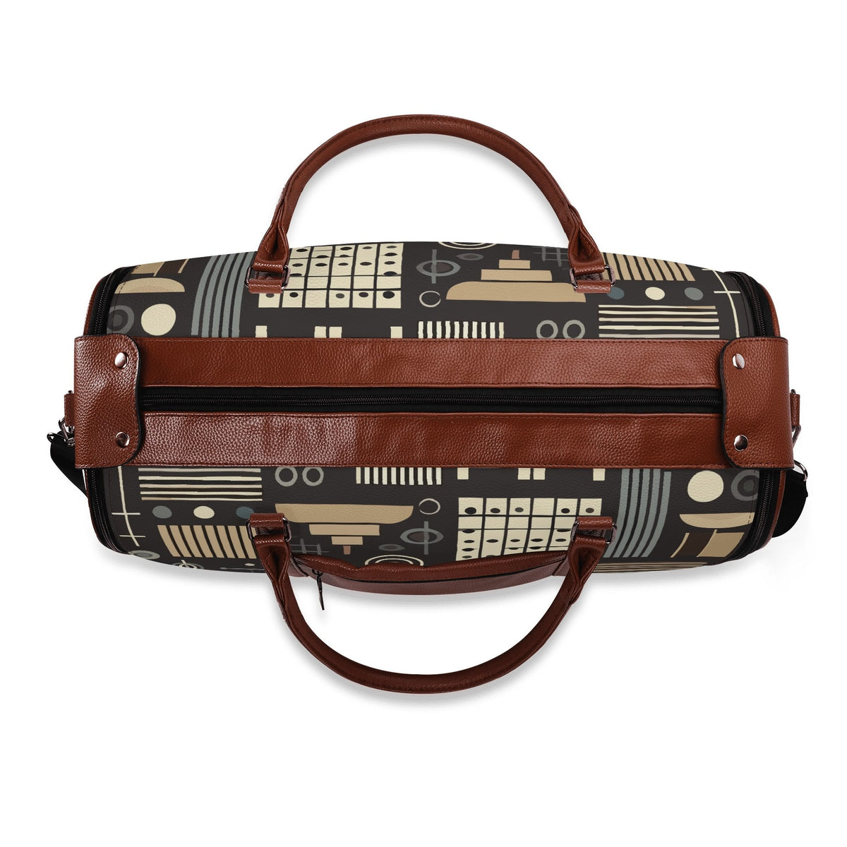 Kate McEnroe New York Mid Century Modern Geometric Duffel Bag, Foldable Travel Weekender, Mod Carry - OnDuffel BagsN4MEX4GW - 2