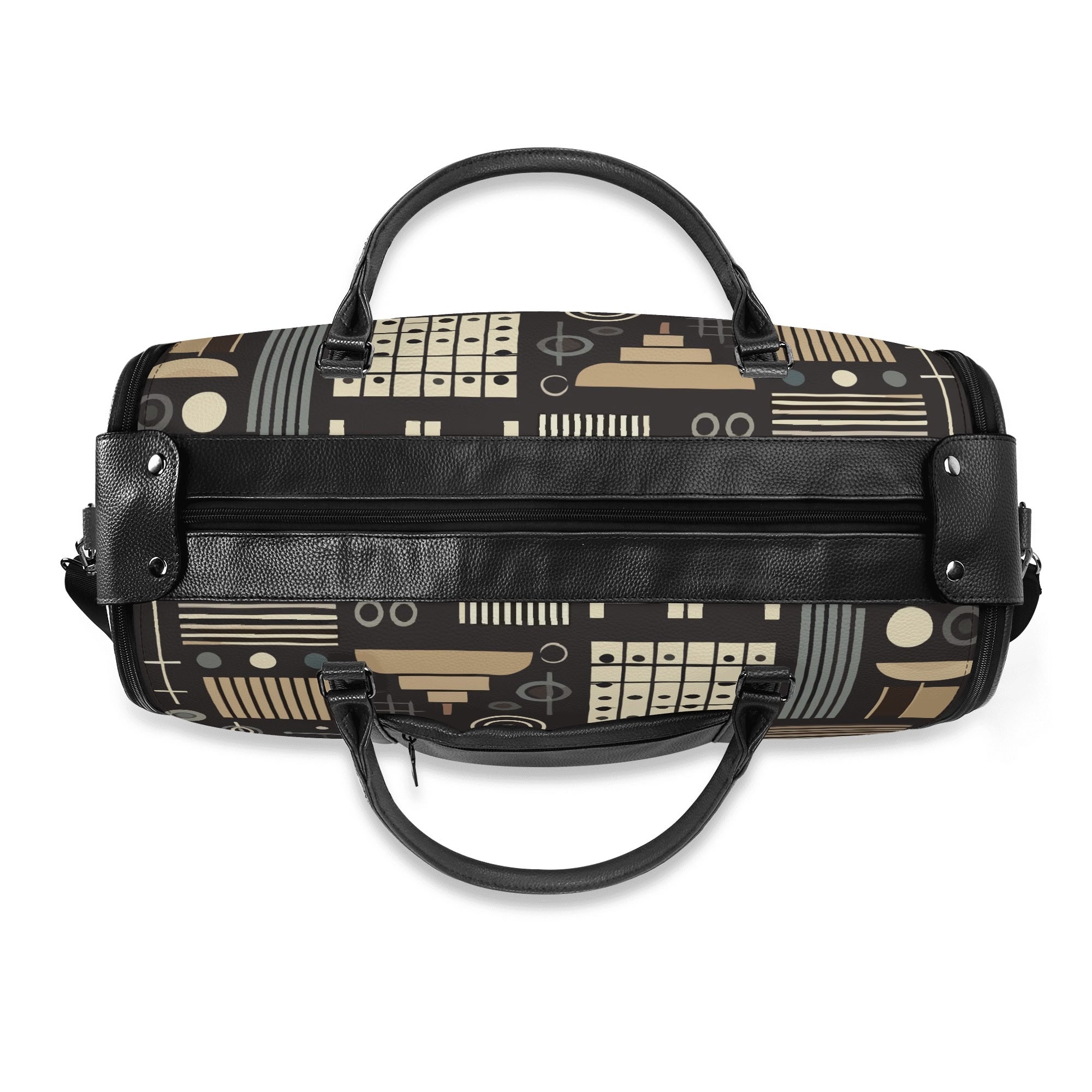 Kate McEnroe New York Mid Century Modern Geometric Duffel Bag, Foldable Travel Weekender, Mod Carry - OnDuffel BagsN4MEX4GW - 2