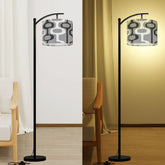 Kate McEnroe New York Mid Century Modern Geometric Gray Drum Lamp ShadeLamp ShadesnmCAgKCDN2