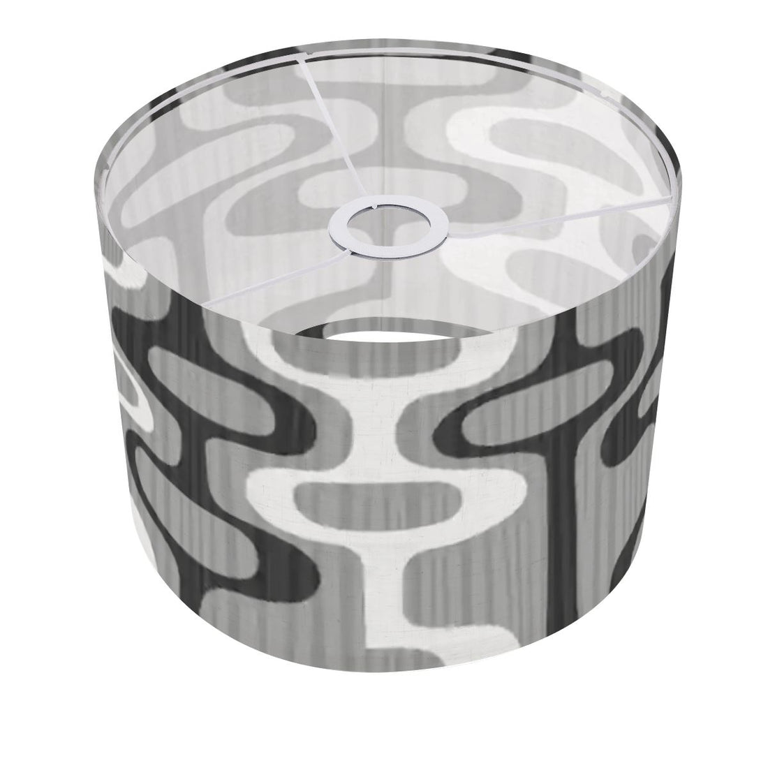 Kate McEnroe New York Mid Century Modern Geometric Gray Drum Lamp ShadeLamp ShadesnmCAgKCDN2