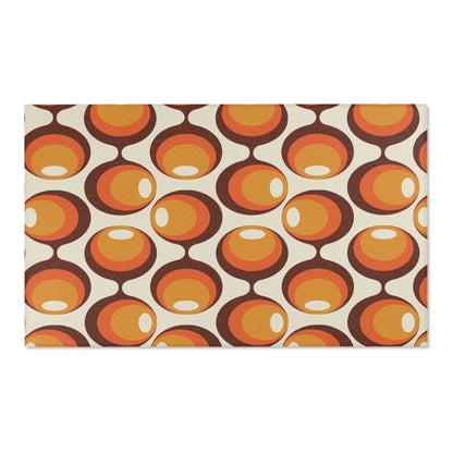 Kate McEnroe New York Mid Century Modern Geometric Groovy Orbs Area Rug, Retro Hippie 70s Orange, Beige, Brown Accent Rug, MCM Living Room, Bedroom Home DecorRugs10043622976350445611