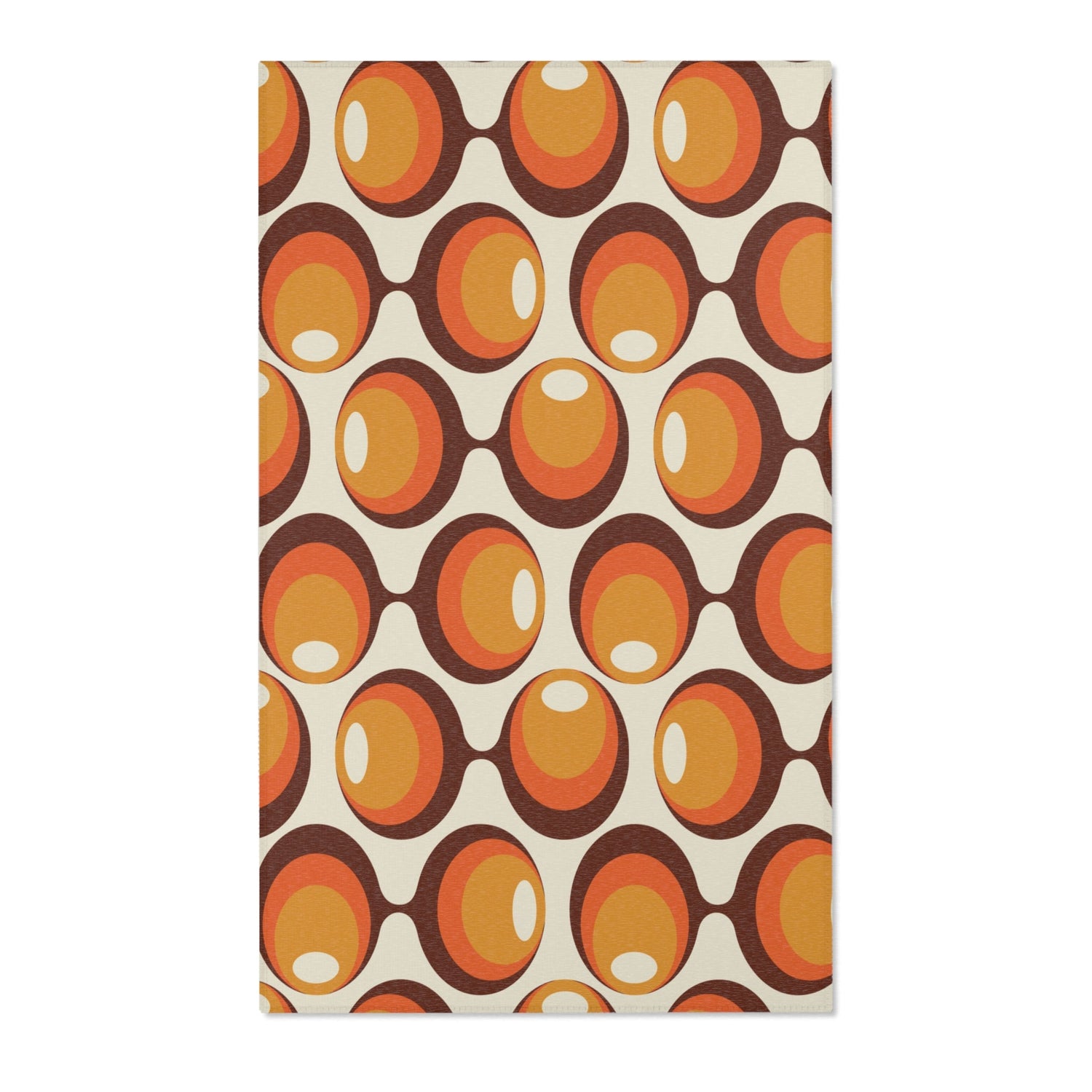 Kate McEnroe New York Mid Century Modern Geometric Groovy Orbs Area Rug, Retro Hippie 70s Orange, Beige, Brown Accent Rug, MCM Living Room, Bedroom Home DecorRugs13574393964917436985