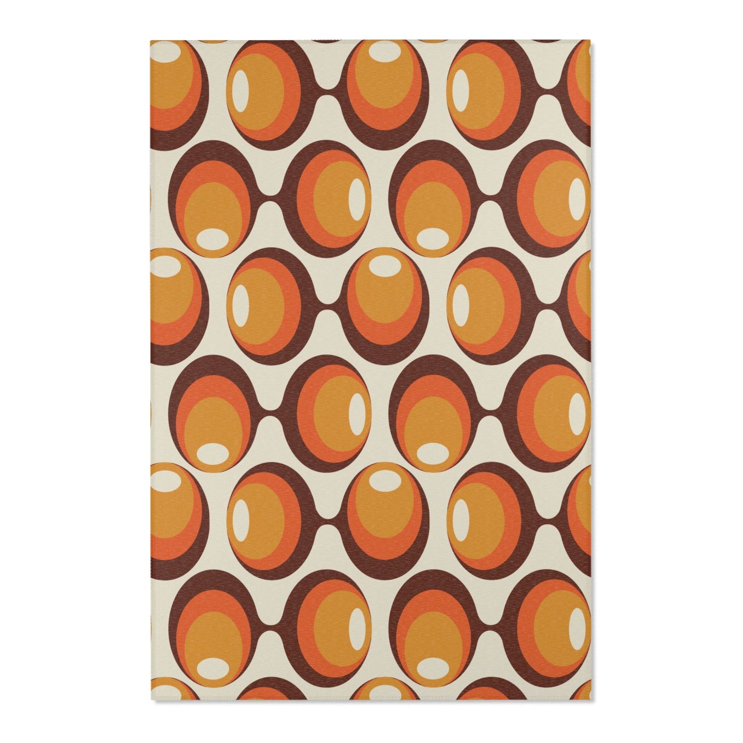 Kate McEnroe New York Mid Century Modern Geometric Groovy Orbs Area Rug, Retro Hippie 70s Orange, Beige, Brown Accent Rug, MCM Living Room, Bedroom Home DecorRugs24557974784906694535