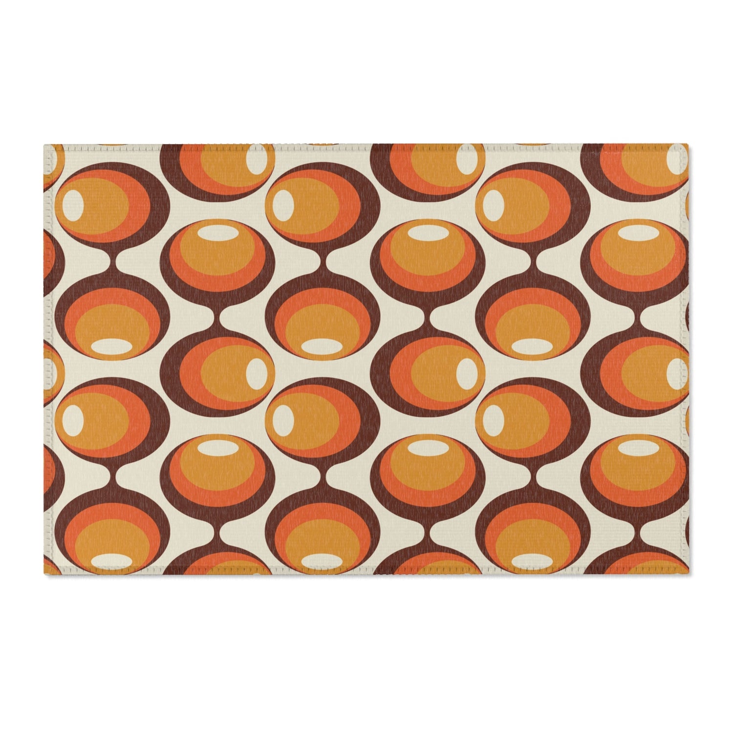 Kate McEnroe New York Mid Century Modern Geometric Groovy Orbs Area Rug, Retro Hippie 70s Orange, Beige, Brown Accent Rug, MCM Living Room, Bedroom Home DecorRugs26771137802307978858