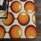 Kate McEnroe New York Mid Century Modern Geometric Groovy Orbs Area Rug, Retro Hippie 70s Orange, Beige, Brown Accent Rug, MCM Living Room, Bedroom Home DecorRugs63744915608795192579