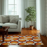 Kate McEnroe New York Mid Century Modern Geometric Groovy Orbs Area Rug, Retro Hippie 70s Orange, Beige, Brown Accent Rug, MCM Living Room, Bedroom Home DecorRugs63744915608795192579