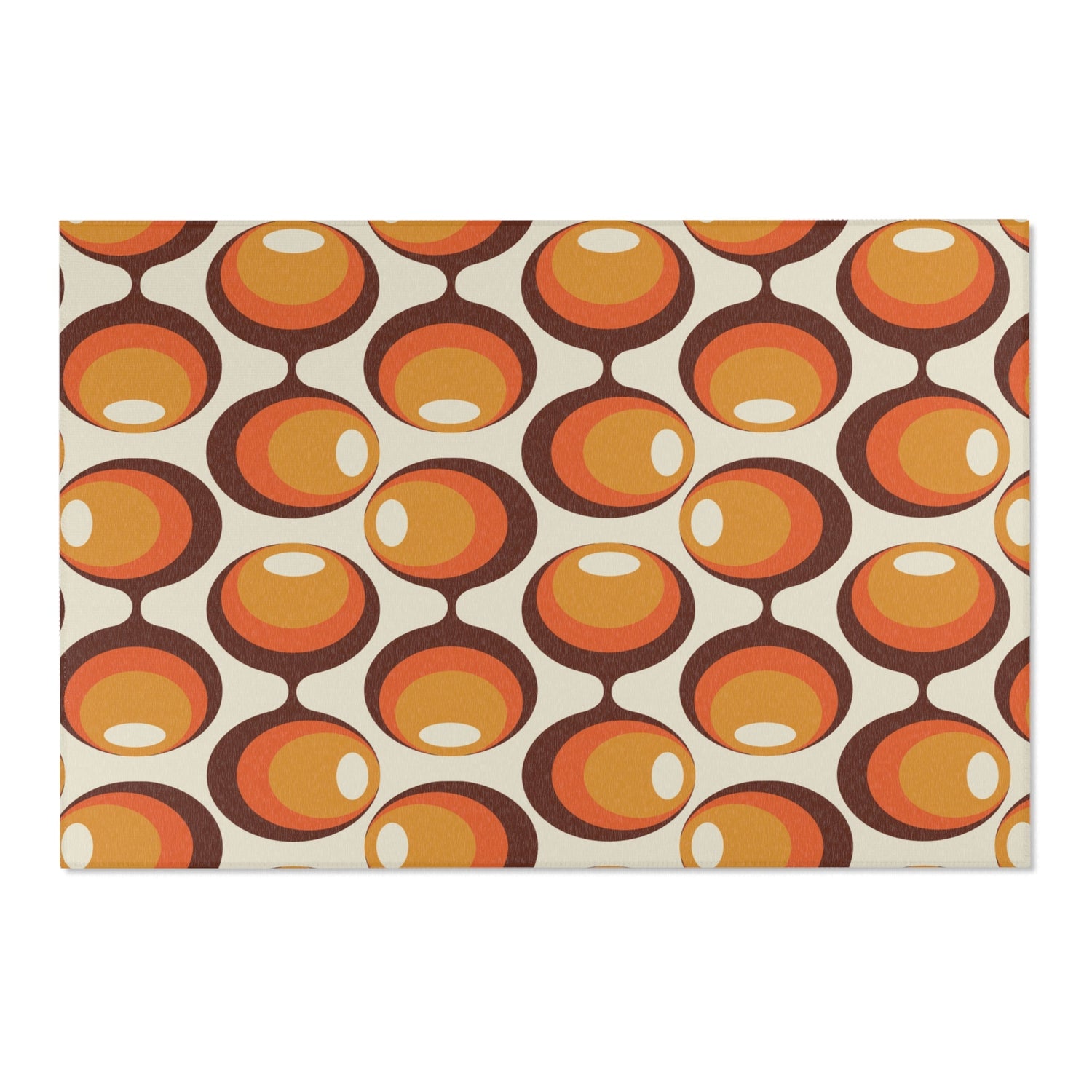 Kate McEnroe New York Mid Century Modern Geometric Groovy Orbs Area Rug, Retro Hippie 70s Orange, Beige, Brown Accent Rug, MCM Living Room, Bedroom Home DecorRugs91224257755422021332