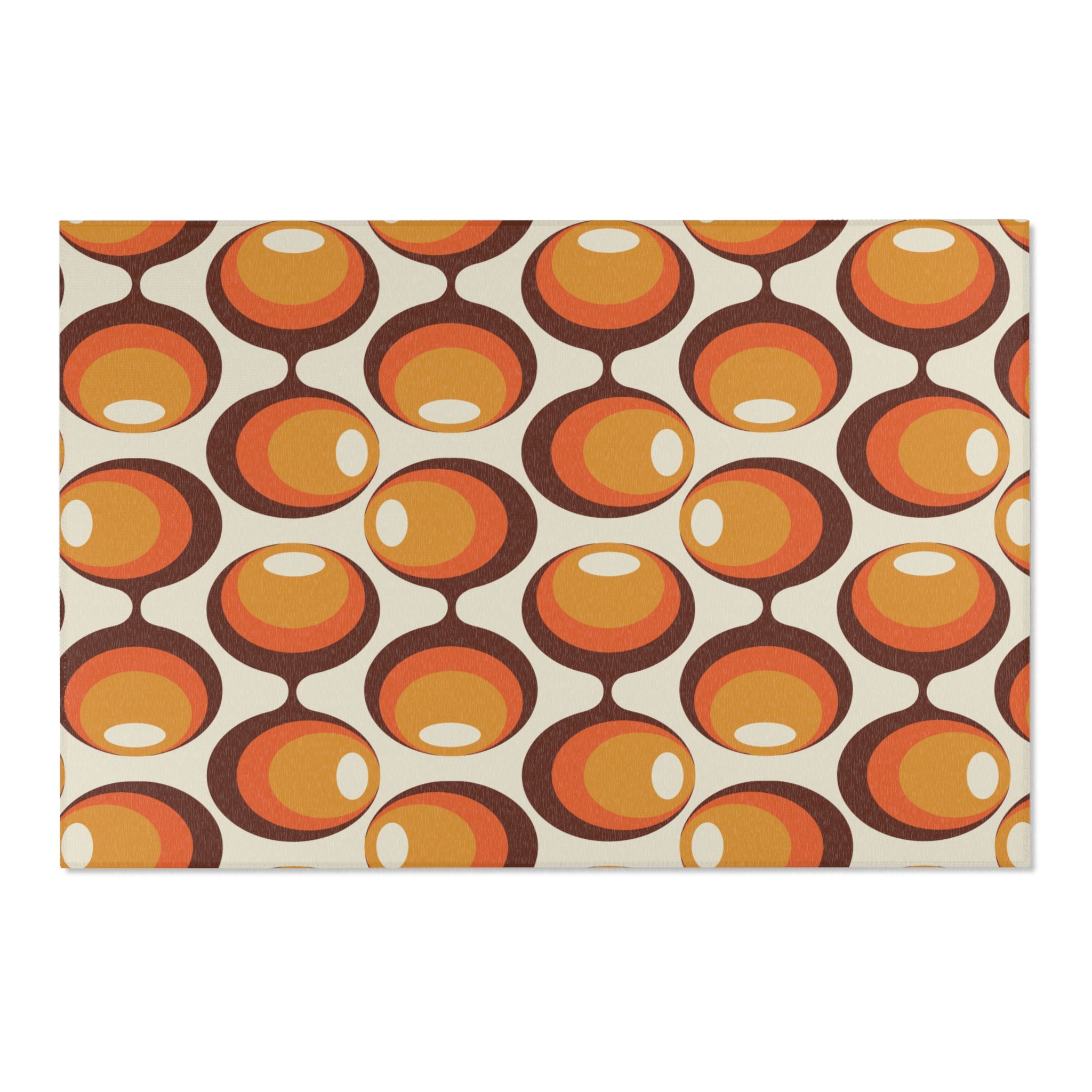 Kate McEnroe New York Mid Century Modern Geometric Groovy Orbs Area Rug, Retro Hippie 70s Orange, Beige, Brown Accent Rug, MCM Living Room, Bedroom Home DecorRugs91224257755422021332