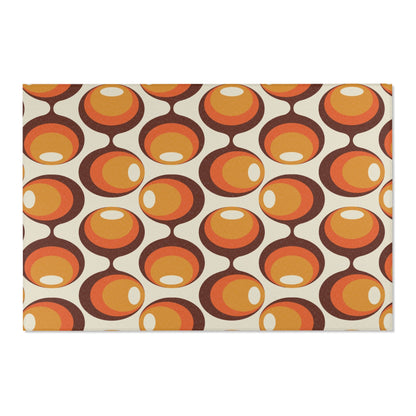 Kate McEnroe New York Mid Century Modern Geometric Groovy Orbs Area Rug, Retro Hippie 70s Orange, Beige, Brown Accent Rug, MCM Living Room, Bedroom Home DecorRugs91224257755422021332