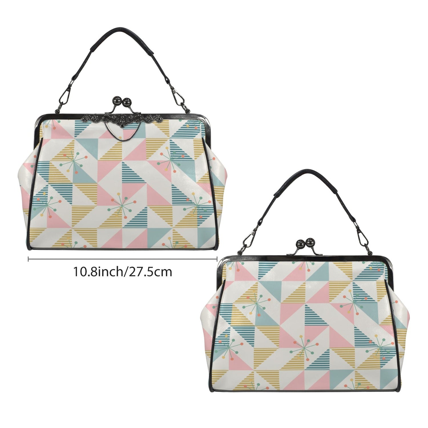 Kate McEnroe New York Mid Century Modern Geometric Kisslock HandbagCrossbody BagsD3274948