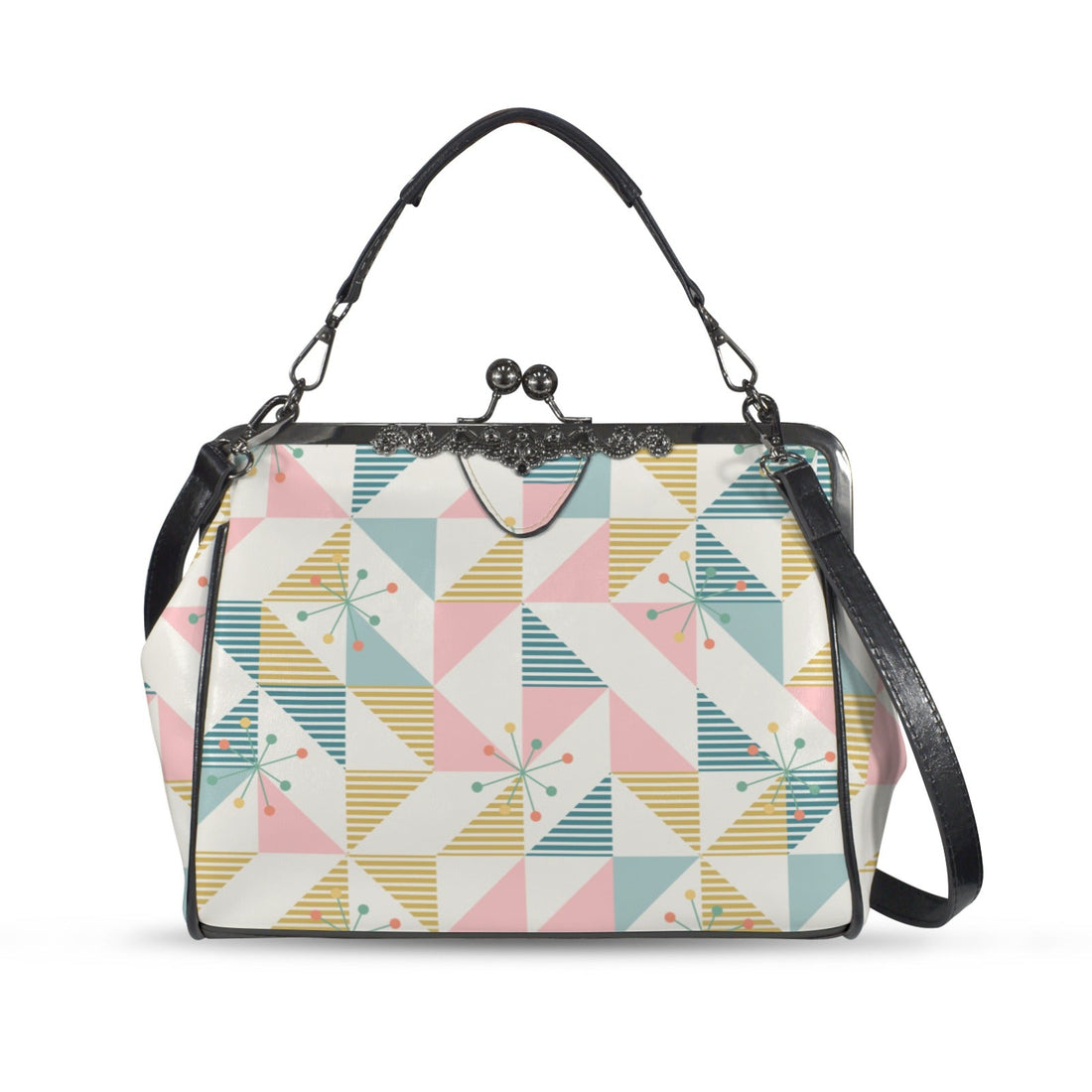 Kate McEnroe New York Mid Century Modern Geometric Kisslock HandbagCrossbody BagsD3274948