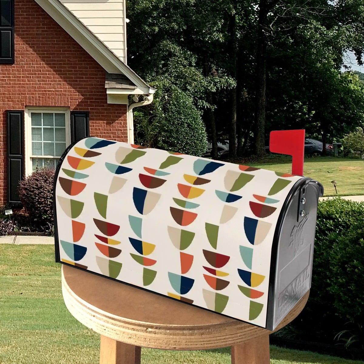 Kate McEnroe New York Mid Century Modern Geometric Magnetic Mailbox CoverMailbox CoversyqCN40MaVw