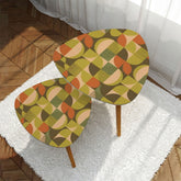 Kate McEnroe New York Mid Century Modern Geometric Nesting Tables, Retro Mod Green Orange AccentNesting TablesIdgjU3FYe4