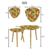 Kate McEnroe New York Mid Century Modern Geometric Nesting Tables, Retro Mod Green Orange AccentNesting TablesIdgjU3FYe4