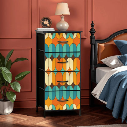 Kate McEnroe New York Mid Century Modern Geometric Orange Teal DresserDressers245Dz9tVtK