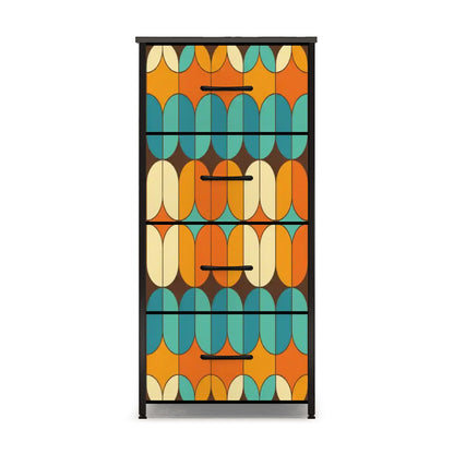 Kate McEnroe New York Mid Century Modern Geometric Orange Teal DresserDressers245Dz9tVtK