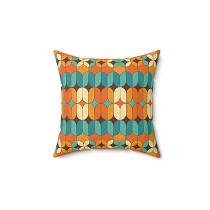 Kate McEnroe New York Mid Century Modern Geometric Orange Teal Throw PillowThrow Pillows23960157525367745314