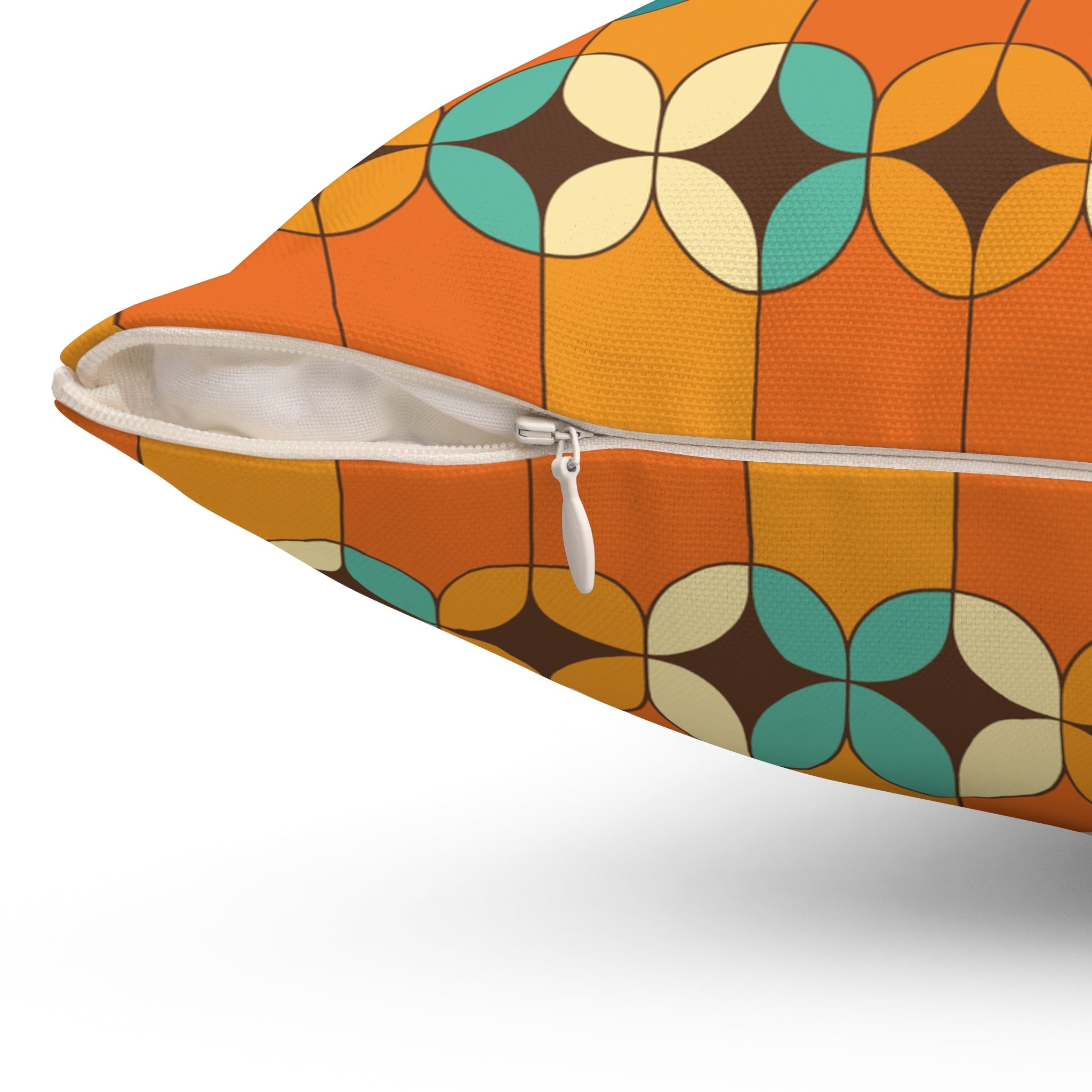 Kate McEnroe New York Mid Century Modern Geometric Orange Teal Throw PillowThrow Pillows23960157525367745314