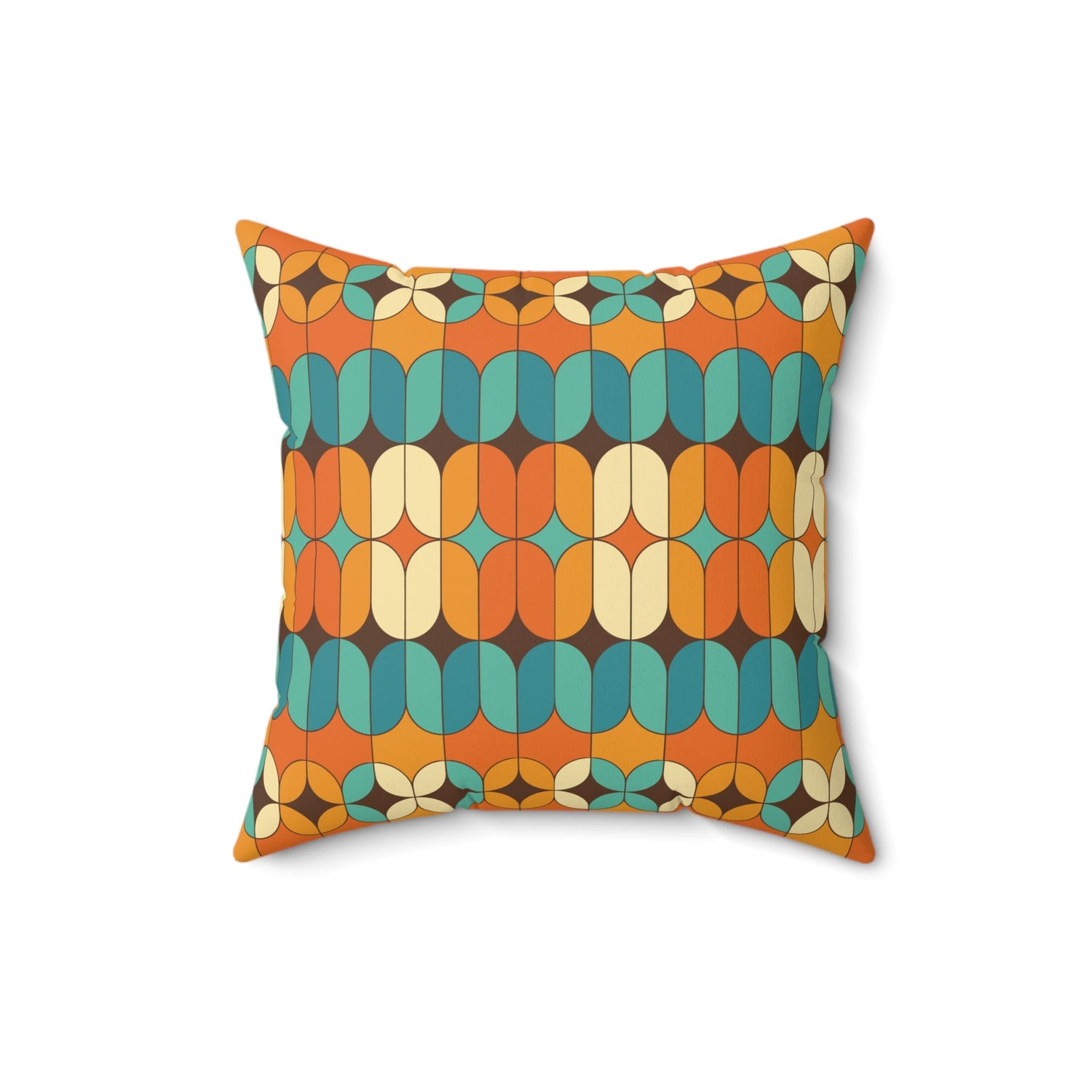 Kate McEnroe New York Mid Century Modern Geometric Orange Teal Throw PillowThrow Pillows23960157525367745314