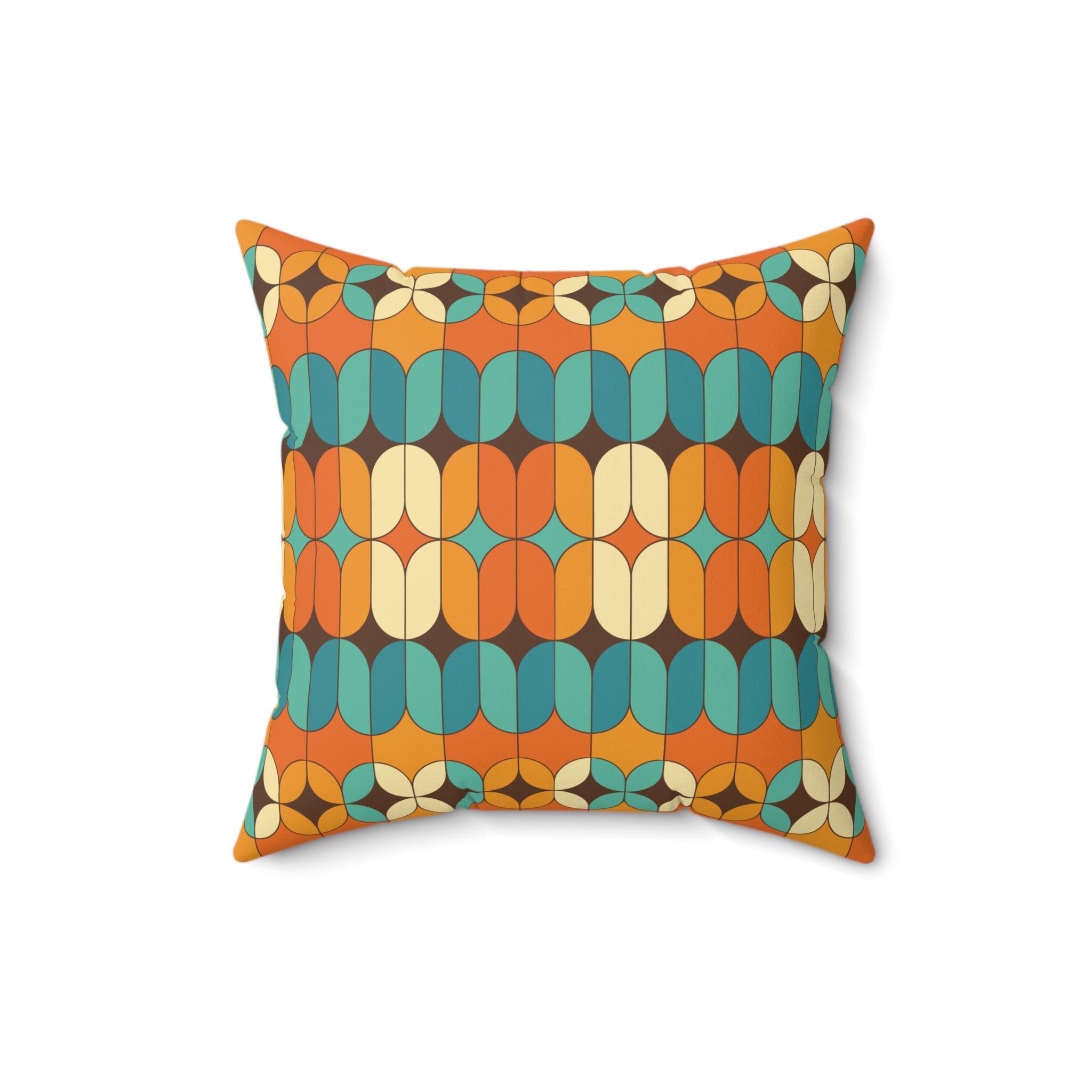 Kate McEnroe New York Mid Century Modern Geometric Orange Teal Throw PillowThrow Pillows23960157525367745314