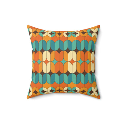 Kate McEnroe New York Mid Century Modern Geometric Orange Teal Throw PillowThrow Pillows23960157525367745314