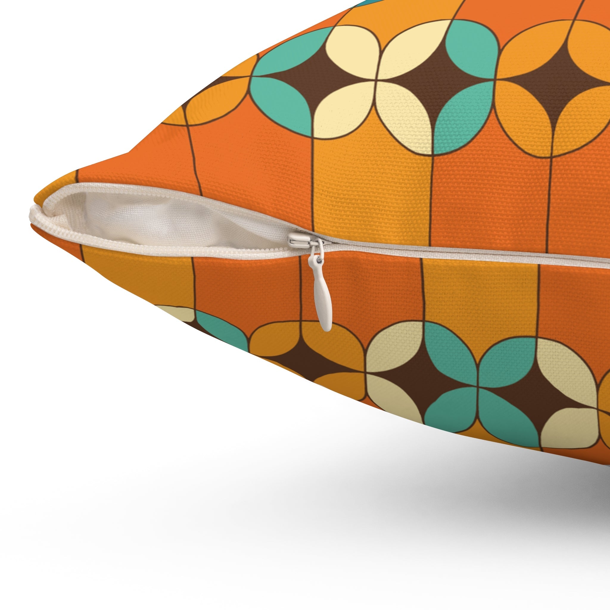 Kate McEnroe New York Mid Century Modern Geometric Orange Teal Throw PillowThrow Pillows23960157525367745314