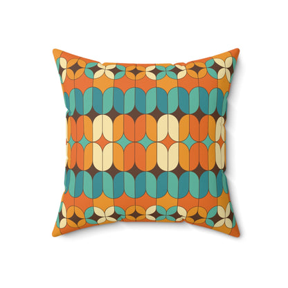 Kate McEnroe New York Mid Century Modern Geometric Orange Teal Throw PillowThrow Pillows23960157525367745314