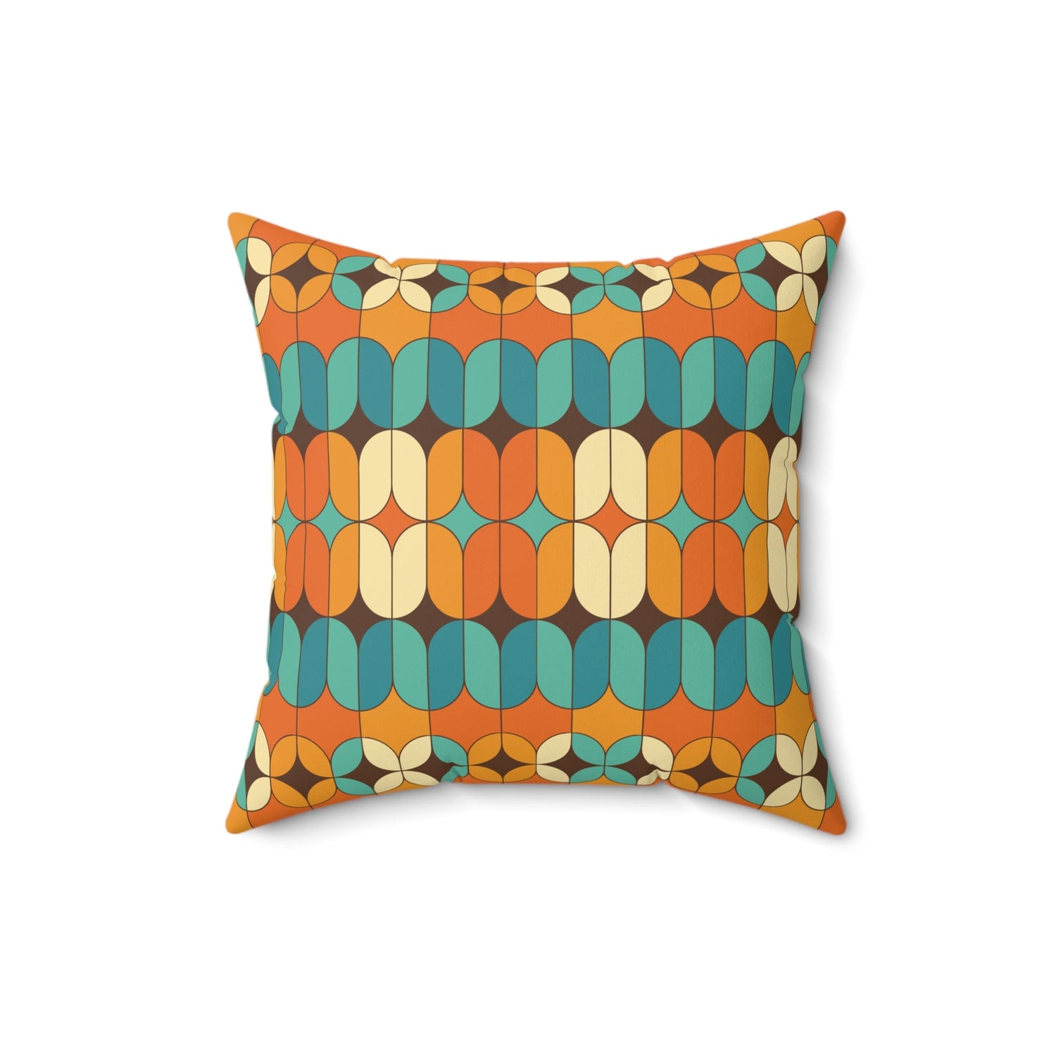 Kate McEnroe New York Mid Century Modern Geometric Orange Teal Throw PillowThrow Pillows23960157525367745314