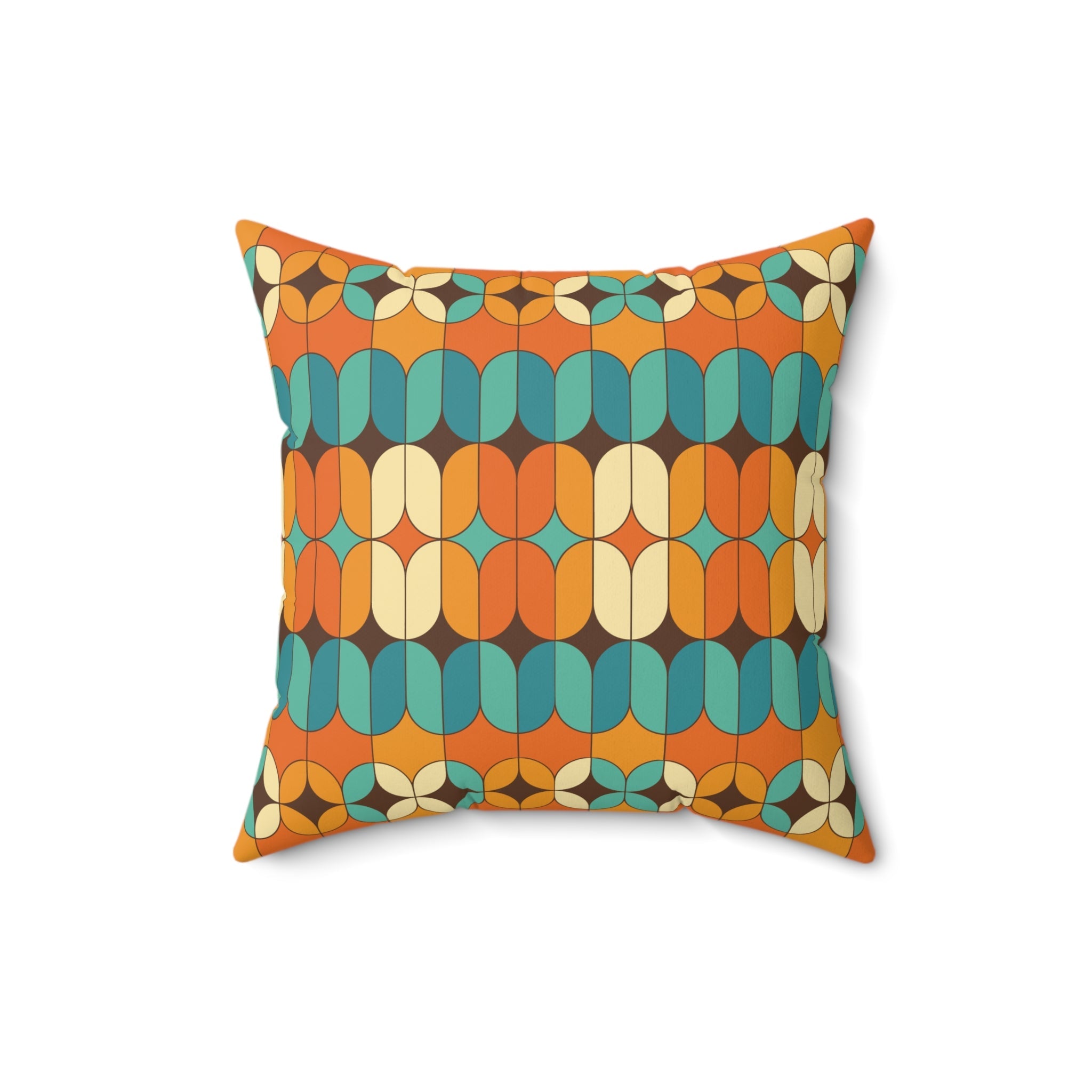 Kate McEnroe New York Mid Century Modern Geometric Orange Teal Throw PillowThrow Pillows23960157525367745314