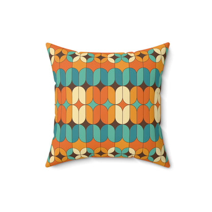 Kate McEnroe New York Mid Century Modern Geometric Orange Teal Throw PillowThrow Pillows23960157525367745314