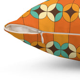 Kate McEnroe New York Mid Century Modern Geometric Orange Teal Throw PillowThrow Pillows23960157525367745314