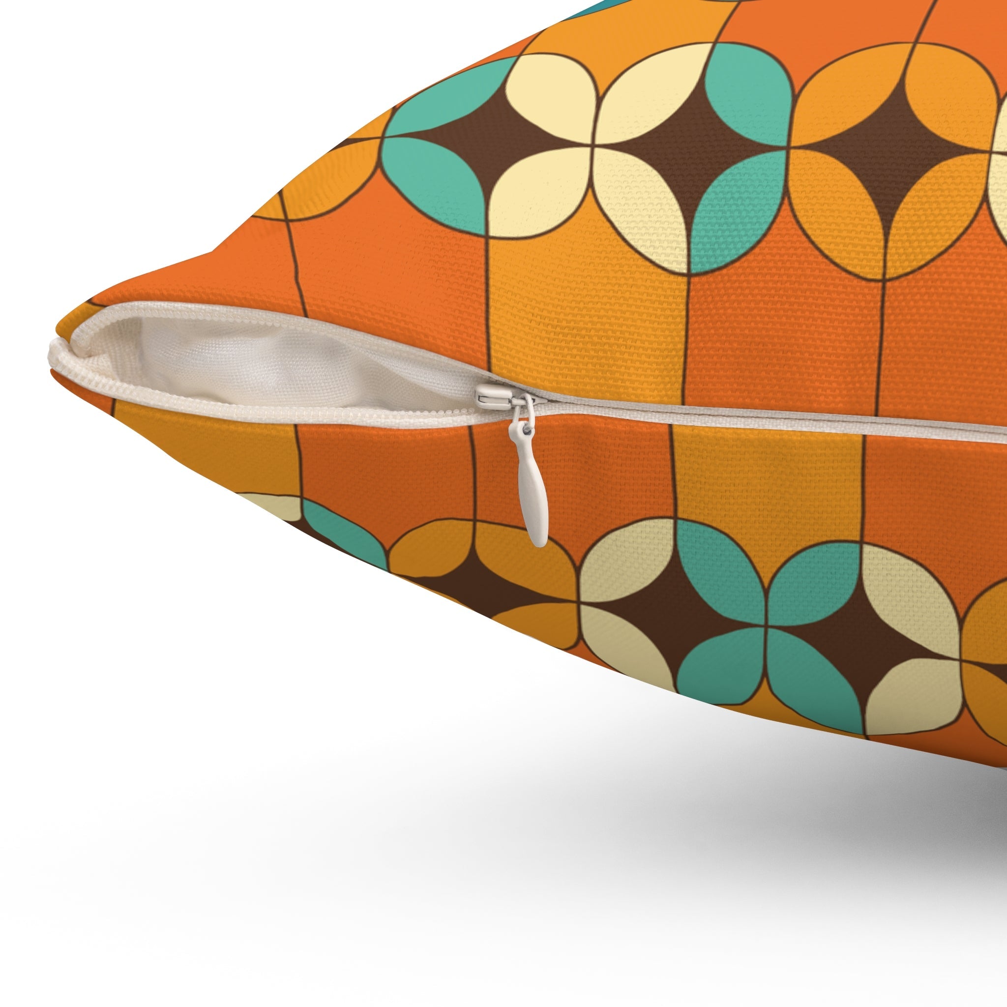 Kate McEnroe New York Mid Century Modern Geometric Orange Teal Throw PillowThrow Pillows23960157525367745314