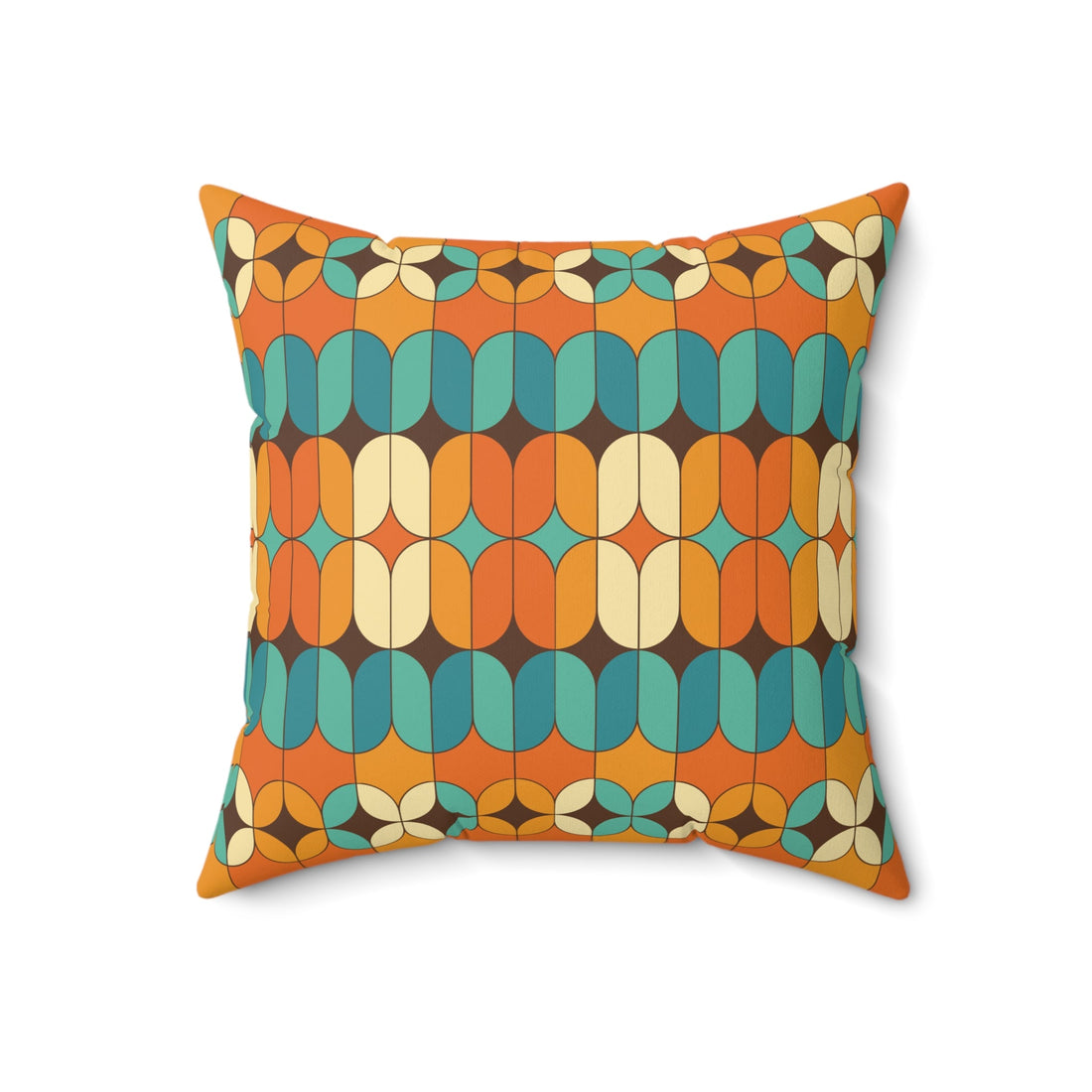 Kate McEnroe New York Mid Century Modern Geometric Orange Teal Throw PillowThrow Pillows29454344495433190683