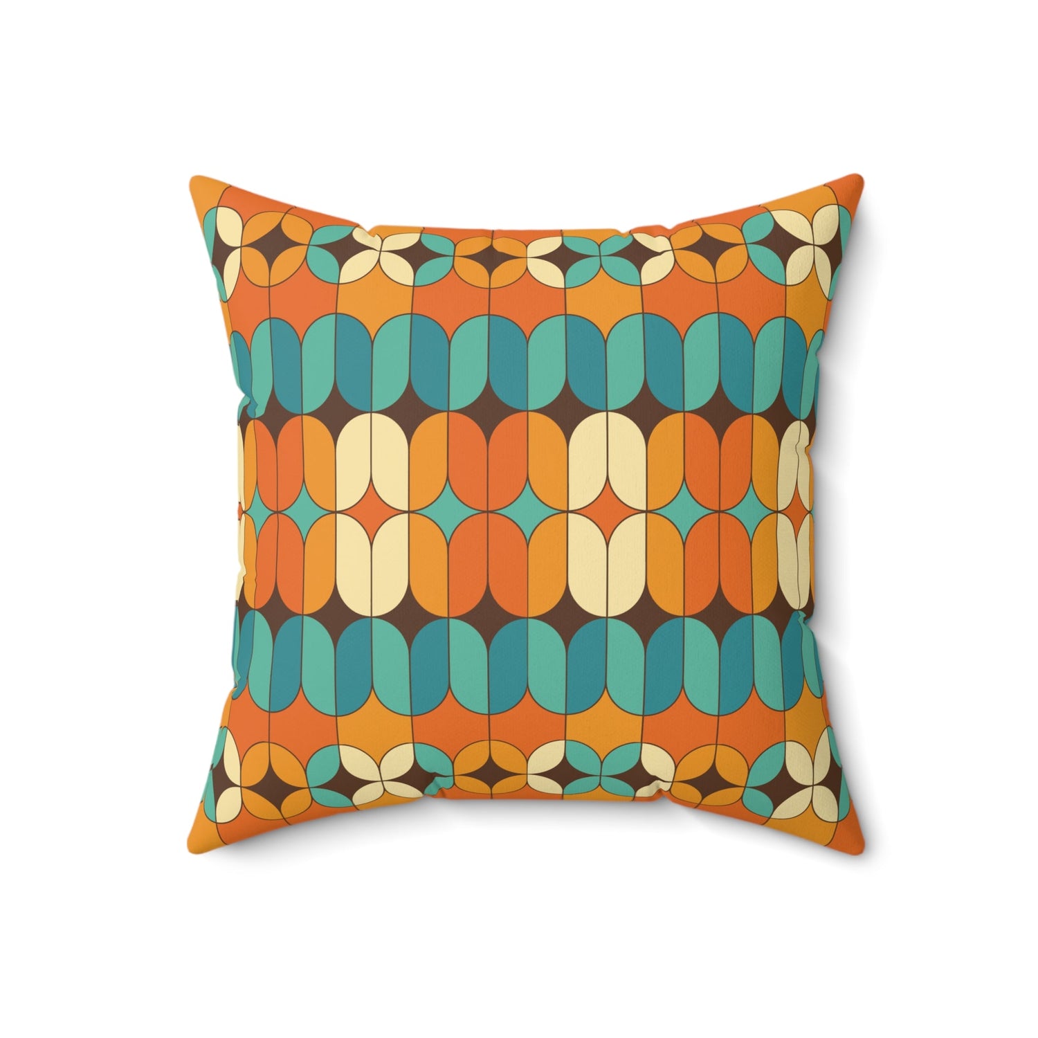 Kate McEnroe New York Mid Century Modern Geometric Orange Teal Throw PillowThrow Pillows29454344495433190683