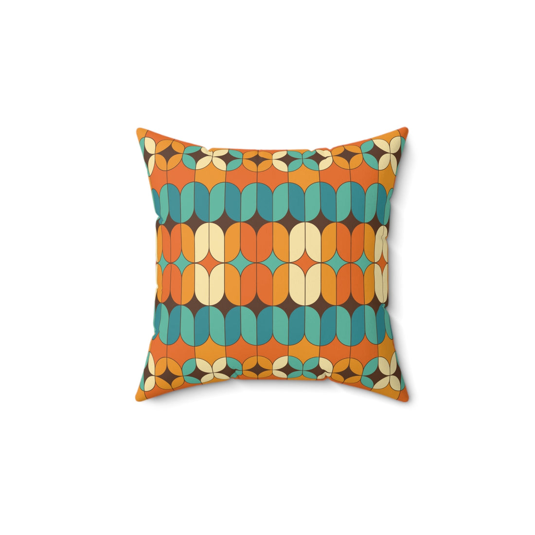 Kate McEnroe New York Mid Century Modern Geometric Orange Teal Throw PillowThrow Pillows86613557499952112273