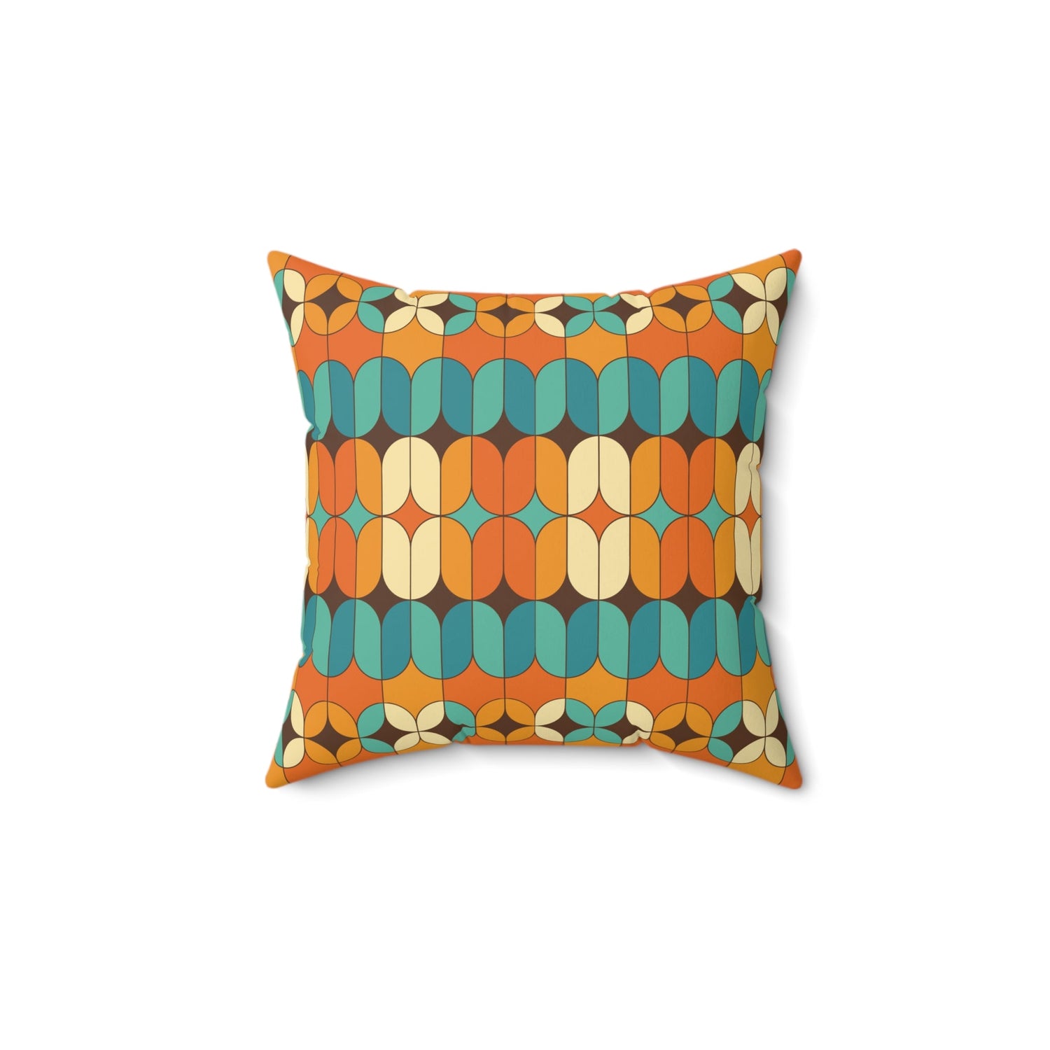 Kate McEnroe New York Mid Century Modern Geometric Orange Teal Throw PillowThrow Pillows86613557499952112273