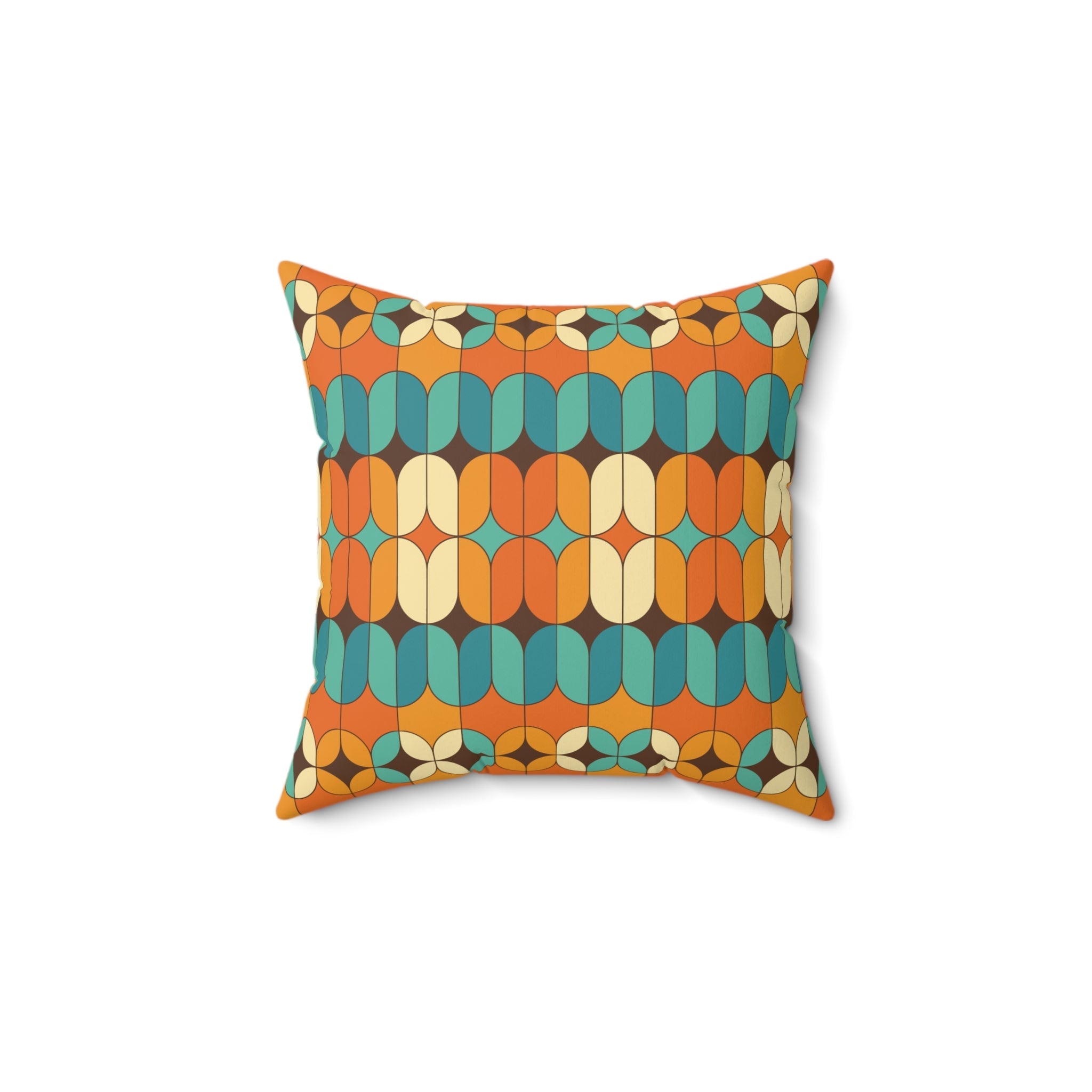 Kate McEnroe New York Mid Century Modern Geometric Orange Teal Throw PillowThrow Pillows86613557499952112273