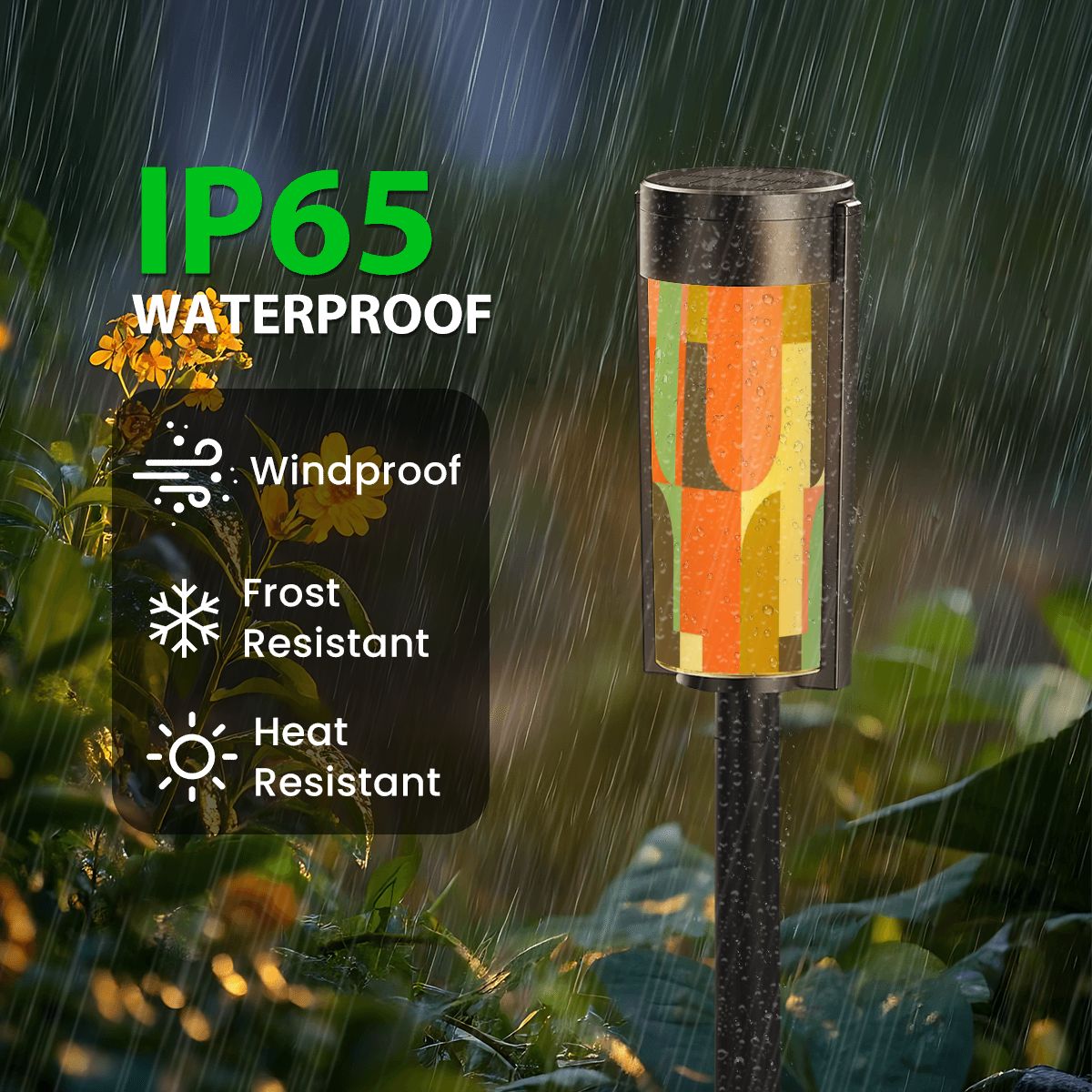 Kate McEnroe New York Mid Century Modern Geometric Outdoor Solar Lights, Retro Garden DecorSolar Garden Stake LightsEfXggMLJeg