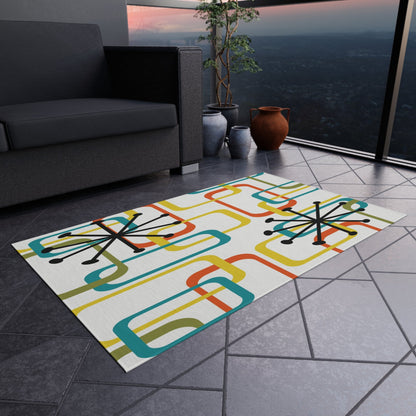 Kate McEnroe New York Mid Century Modern Geometric Outdoor/Indoor Rug, Retro Atomic Starburst Patio Decor, MCM Area RugRugs30748559018569239966