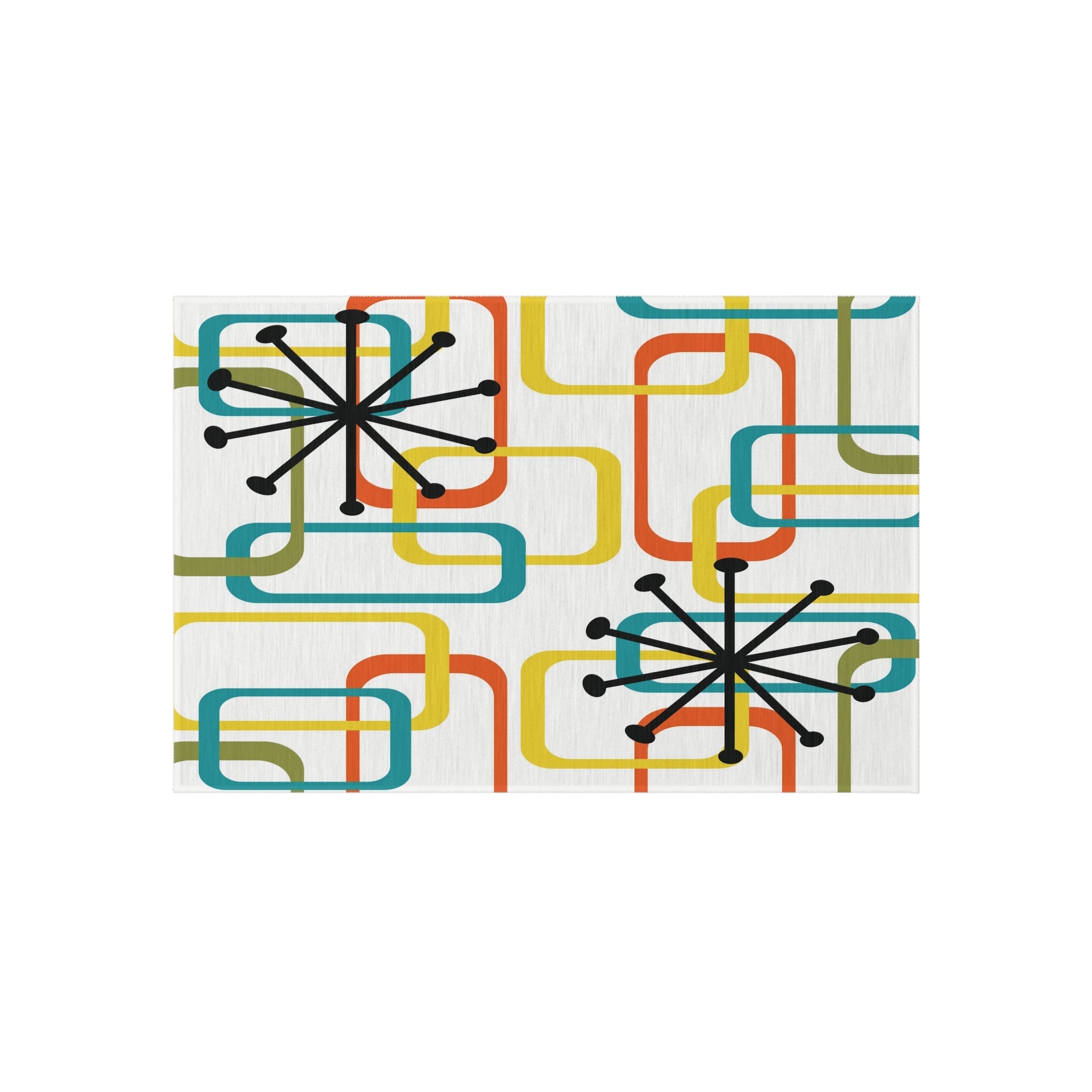 Kate McEnroe New York Mid Century Modern Geometric Outdoor/Indoor Rug, Retro Atomic Starburst Patio Decor, MCM Area RugRugs30748559018569239966