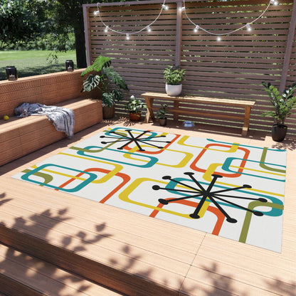 Kate McEnroe New York Mid Century Modern Geometric Outdoor/Indoor Rug, Retro Atomic Starburst Patio Decor, MCM Area RugRugs34881553957888005226