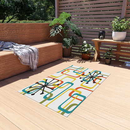 Kate McEnroe New York Mid Century Modern Geometric Outdoor/Indoor Rug, Retro Atomic Starburst Patio Decor, MCM Area RugRugs56331251678485327725