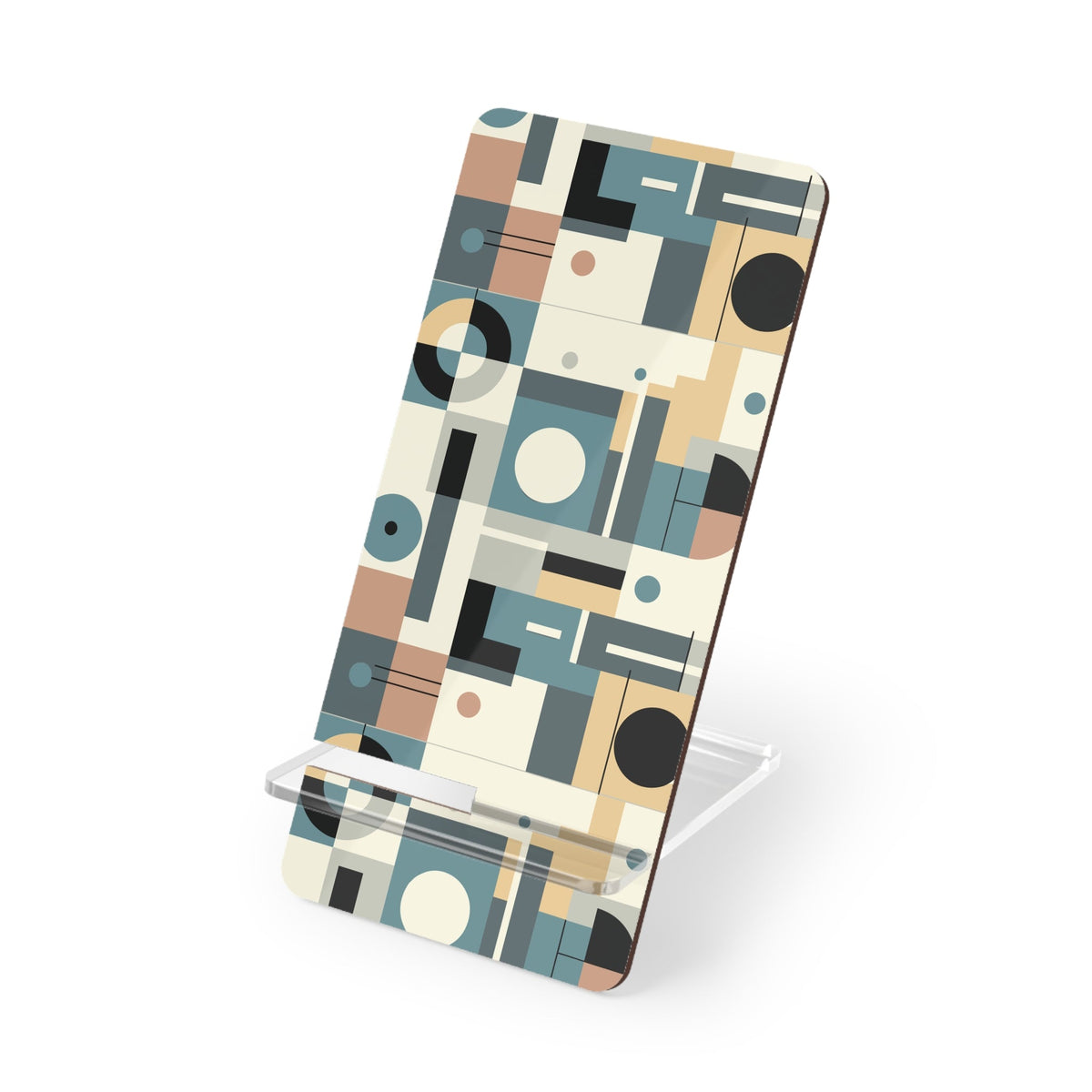 Kate McEnroe New York Mid Century Modern Geometric Phone Stand, Retro Abstract Smartphone Holder, Scandinavian Style Tech DisplayMobile Phone Stands26817932866774890426