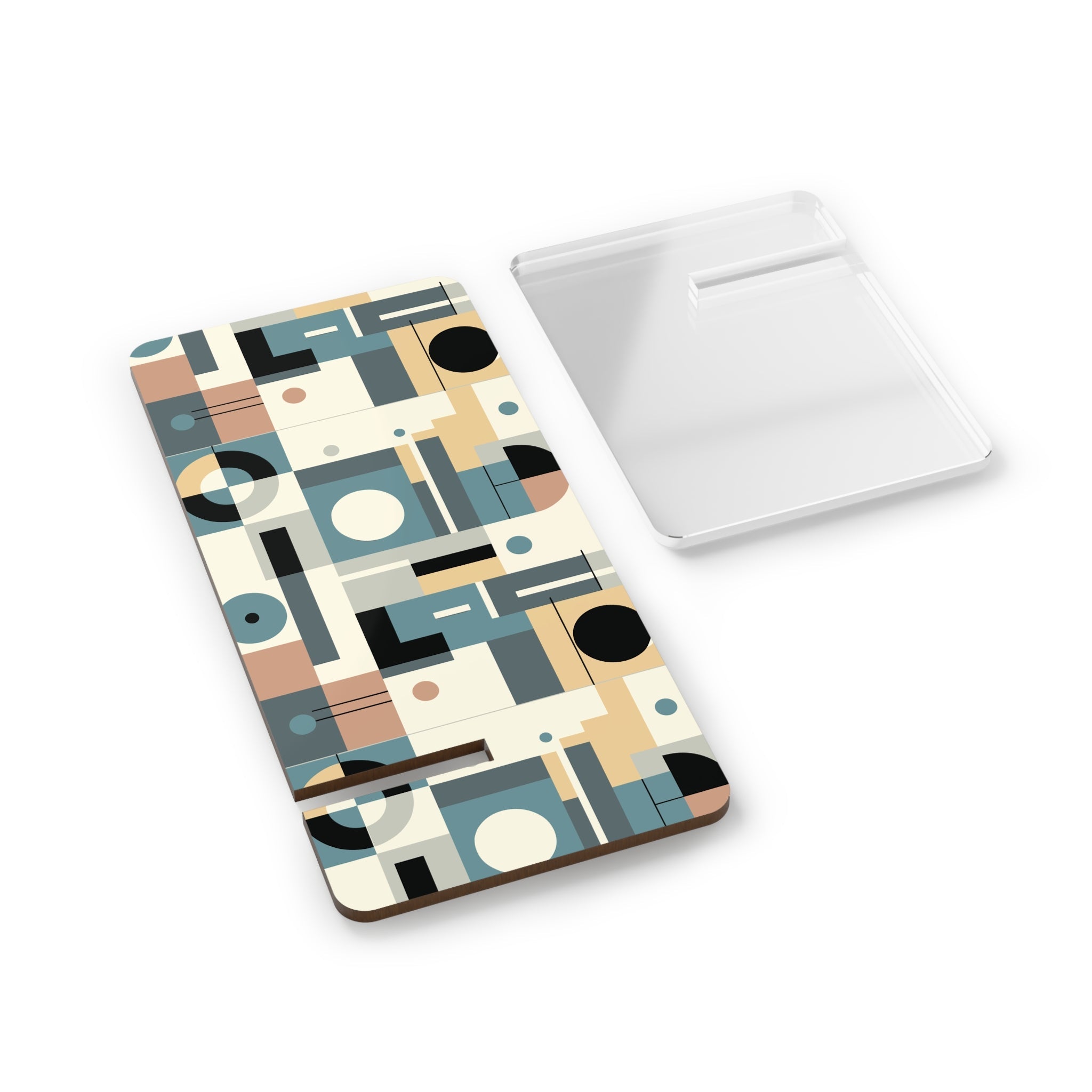 Kate McEnroe New York Mid Century Modern Geometric Phone Stand, Retro Abstract Smartphone Holder, Scandinavian Style Tech DisplayMobile Phone Stands26817932866774890426