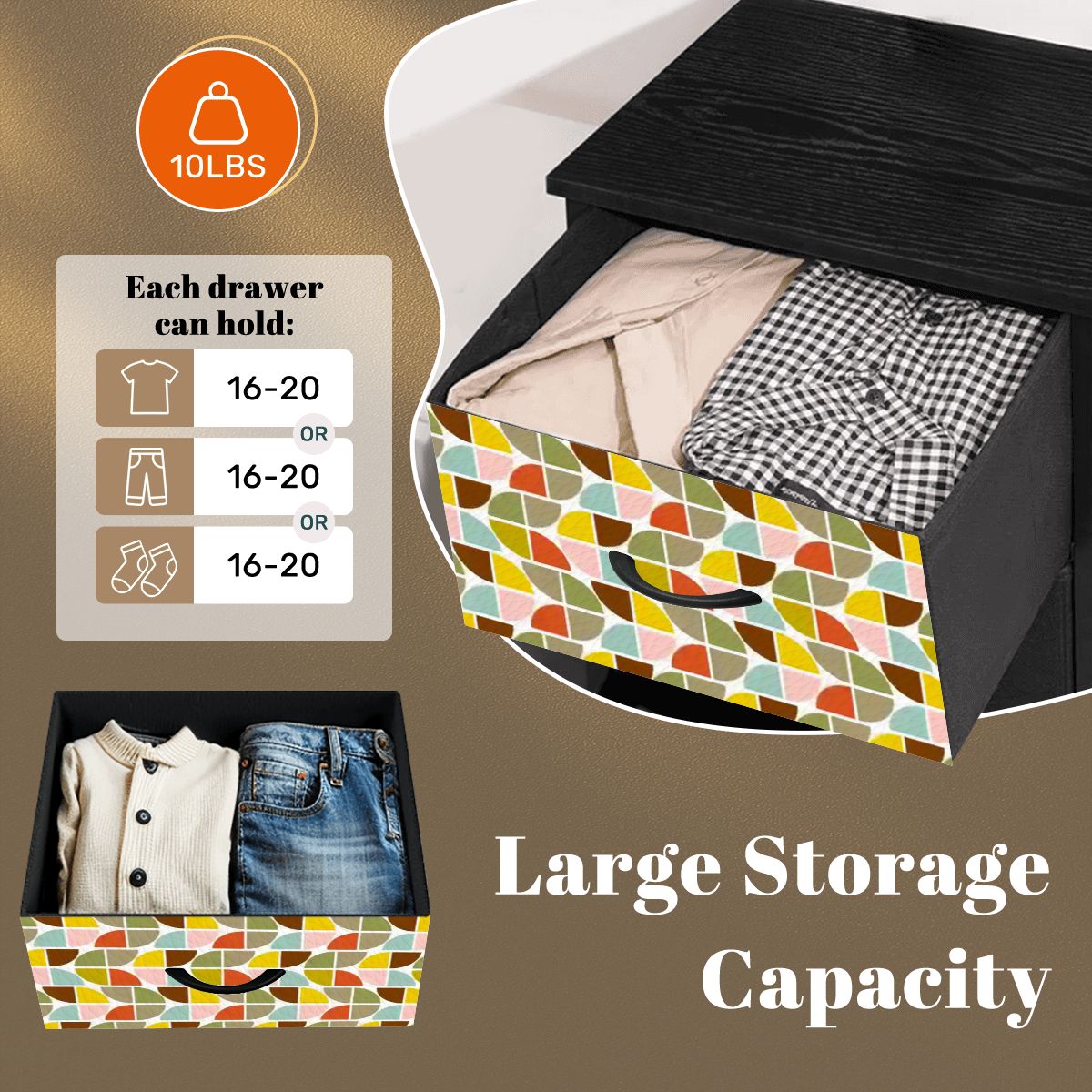 Kate McEnroe New York Mid Century Modern Geometric Retro 4 Drawer Fabric DresserDressersa16dFYFH6I