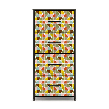 Kate McEnroe New York Mid Century Modern Geometric Retro 4 Drawer Fabric DresserDressersa16dFYFH6I