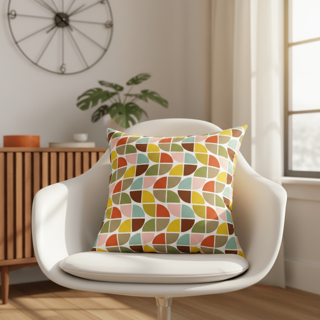 Kate McEnroe New York Mid Century Modern Geometric Retro Throw PillowThrow Pillows10306982076797290251