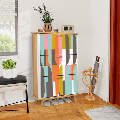 Kate McEnroe New York Mid Century Modern Geometric Shoe Cabinet Retro 60s AccentShoe StorageQ05Yk5jpcB