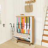 Kate McEnroe New York Mid Century Modern Geometric Shoe Cabinet Retro 60s AccentShoe StorageQ05Yk5jpcB